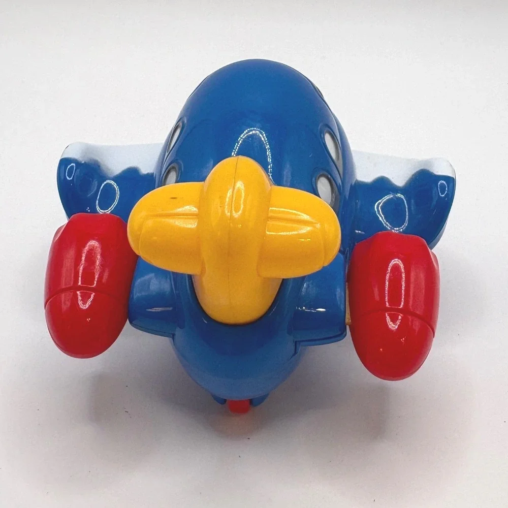 Kaiyuan Friction Powered Toy Airliner Blue Red Yellow Cartoon Jet Plane